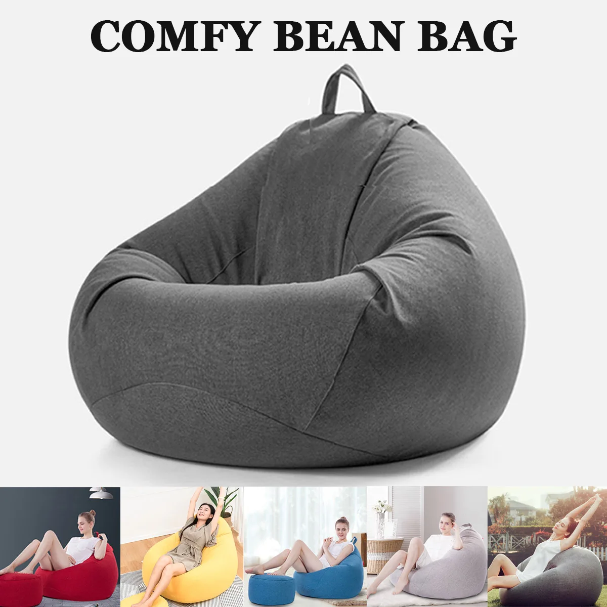 Скидка Большой маленький ленивый BeanBag чехлы для диванов стулья без наполнителя льняная ткань шезлонг кресло мешок пуф слоеного дивана татами гост...