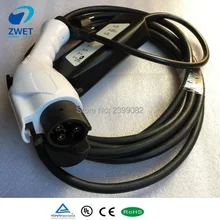 J1772 evse электрическое автомобильное зарядное устройство ev Уровень 2/AC 166V~ 280V 6A 8A 10A 12A 16A тип 1 SAE J1772plug зарядное устройство с входом в розетку ЕС