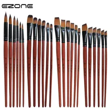 EZONE 6 шт Кисть для рисования акварелью, масляная краска, плоская/круглая/наклонная линия крючков, кисти для гуаши, Dcrylic Drawting Art Supply