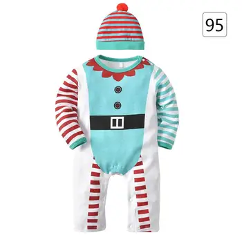 

Autumn Cotton Long Sleeve Christmas Attire Hat Two-piece Suit Halloween Style Baby One-piece Clothing Tree Print Jumpsuit