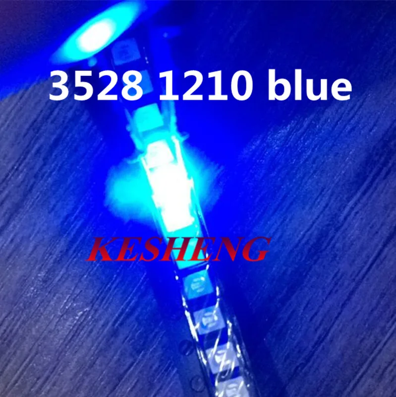 100 шт./лот 1210 3528 SMD СВЕТОДИОДНЫЙ ультра яркий синий Световой диод 3 0 6 нм в чип