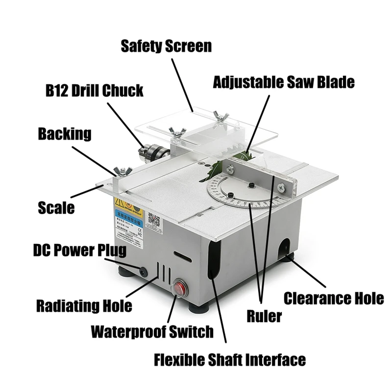 DC 12-24V T6 Mini Precision Table Saw DIY Wood Working Lathe Polisher Drilling Machine Adjustable Table Saw DC 12-24V T6 Mini Precision Table Saw DIY Wood Working Lathe Polisher Drilling Machine Adjustable Table Saw