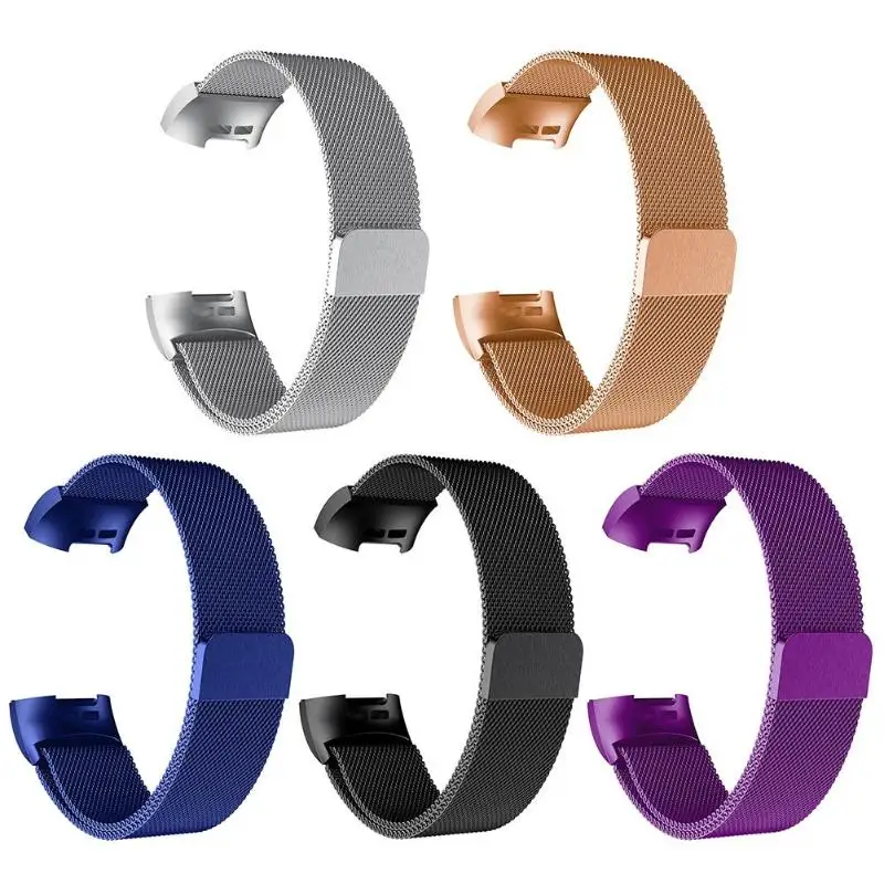 Магнитный с миланским плетением нержавеющая сталь часы ремешок для Fitbit Charge 3 л |