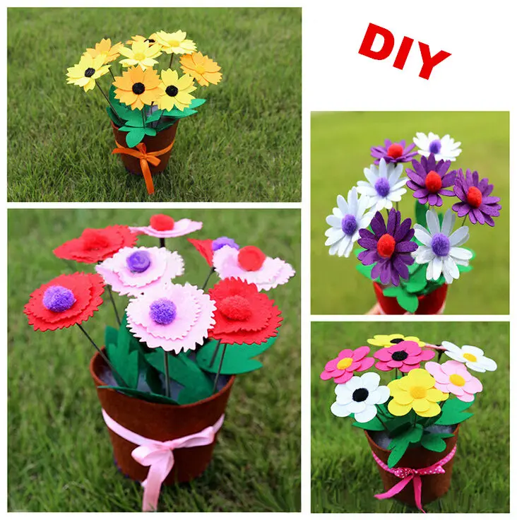 Happyxuan 4 шт. DIY цветочный горшок фетровая текстильная игрушка Искусство ремесло