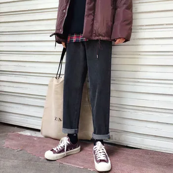 

Autumn And Winter New Jeans Men Fashion Washed Retro Straight Denim Pants Man Casual Loose Street Hip Hop Cowboy Trousers Male