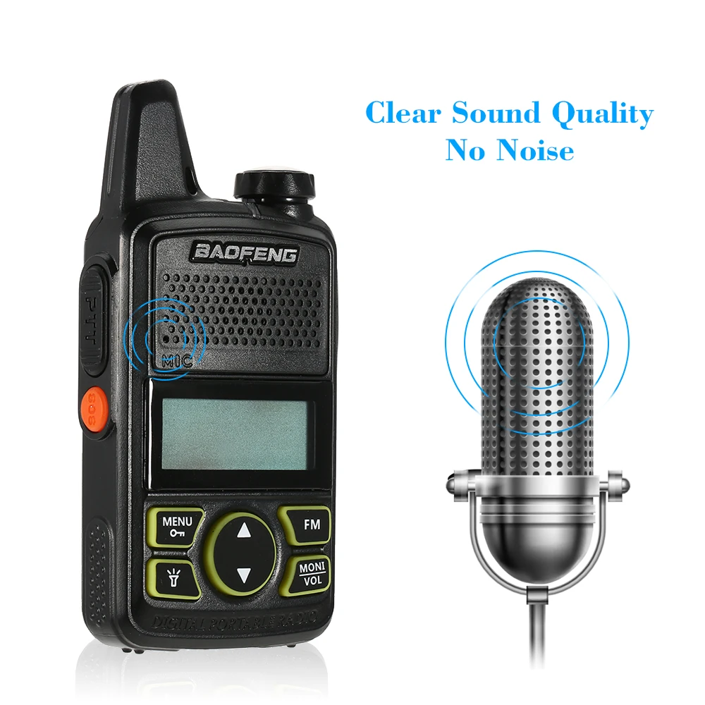 BF T1 Мини Walkie Talkie UHF 400 470 MHz Портативный двухстороннее мобильной радиосвязи