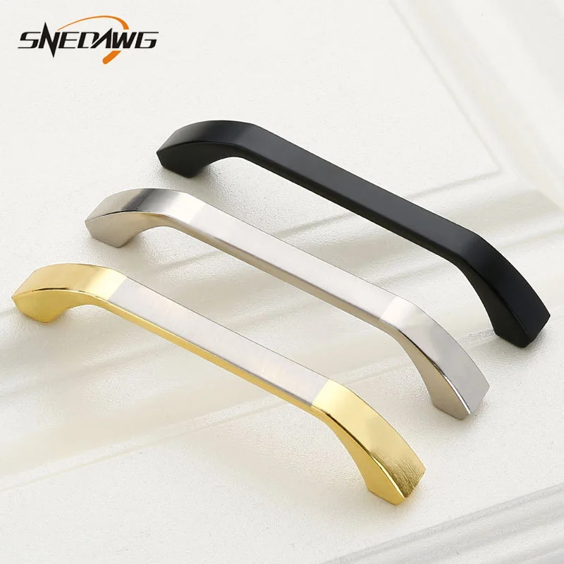Furniture Handles 96mm/128mm Hole Pitch Kitchen Cabinet Furniture Door Handles Zinc Alloy Furniture Handles Wardrobe Door Pulls