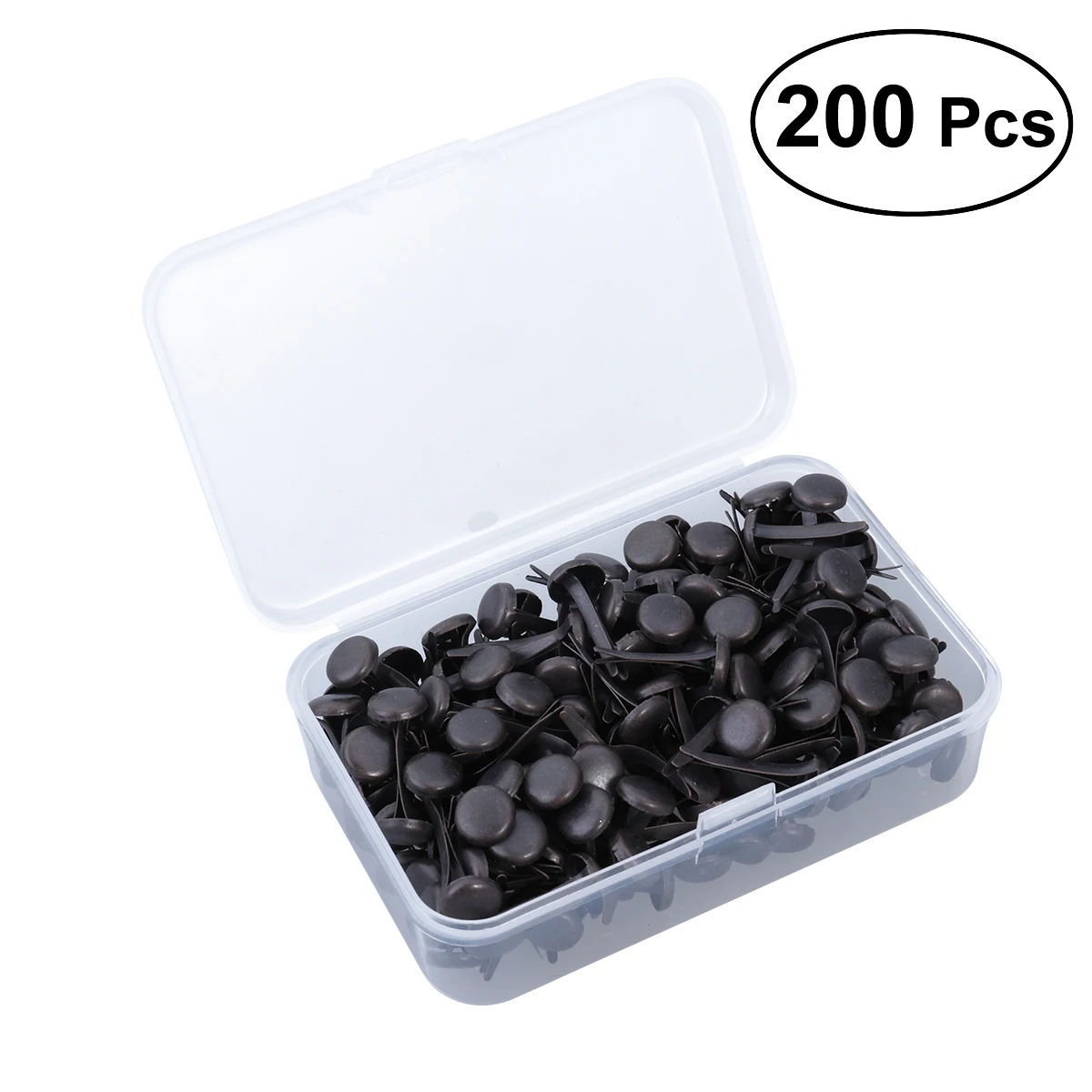 

200pcs Paper Fasteners Brass Plated Brads Round Metal Brads with Storage Box for Crafts DIY(Brass)