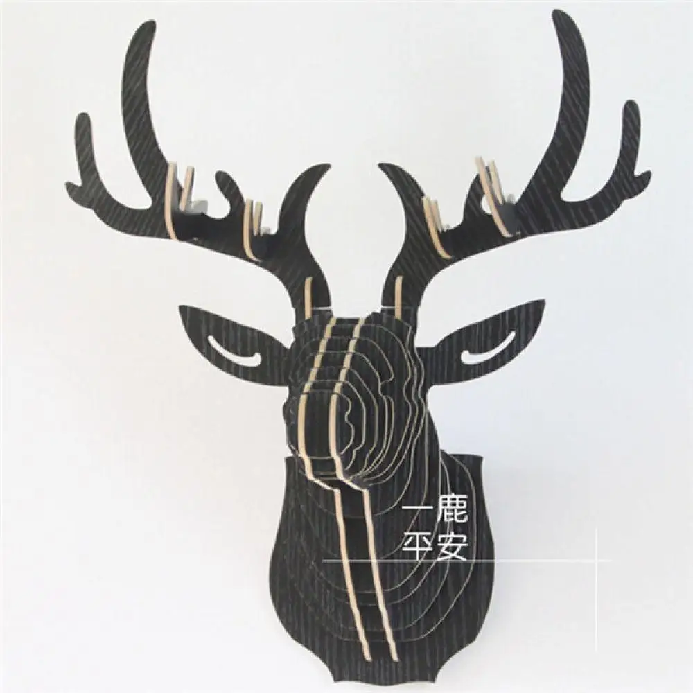 3D пазл Деревянный DIY креативная модель украшения дома животное дикая природа на стену голова оленя лося деревянный подарок ремесло современная мода