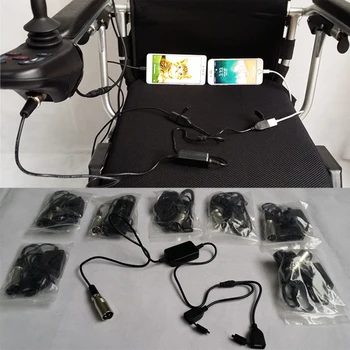 

2 outputs cable usb phone charger on power wheelchair