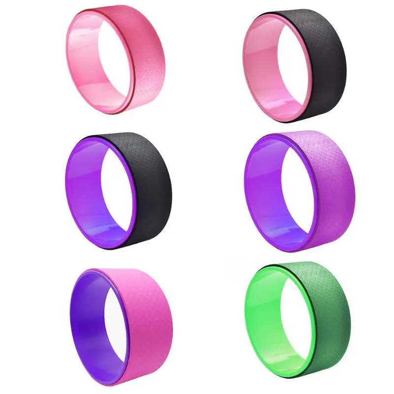 TPE Yoga Circle Professional Waist Shape Bodybuilding Fitness Pilates Gym Fitness Workout Yoga Back Training Wheel Tools