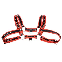 Для мужчин нижнее белье регулируемый Связывание Искусственная кожа ремень нагрудные ремни Fetish Rave верхней части тела; Robe Princesse Enfant пикантные эротическая портупея танки