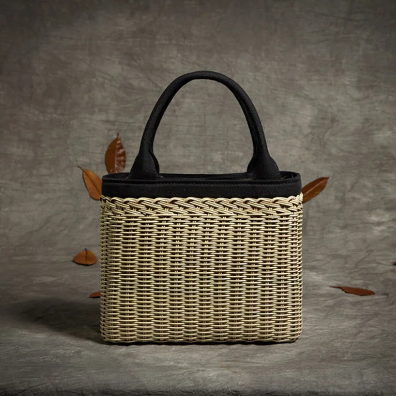 خمر حقائب للنساء 2019 الحياكة حقيبة يد جلدية عالية الجودة نسج أكياس أعلى-حقائب بيد عارضة حمل Sac فام