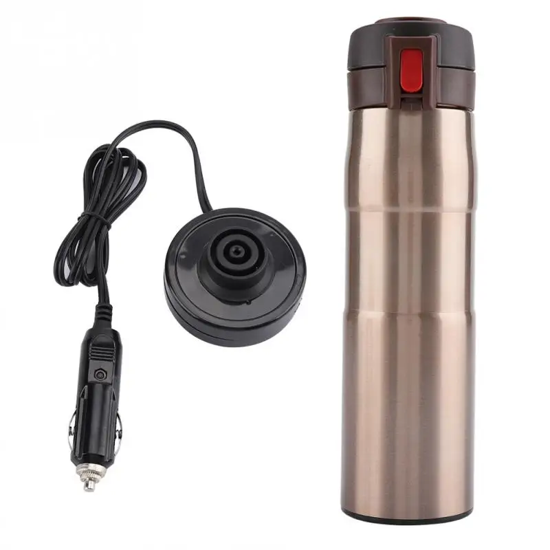 

12V 350ML Electric Kettle water thermal heating boiler travel Stainless Steel tea pot coffee milk boiling cup