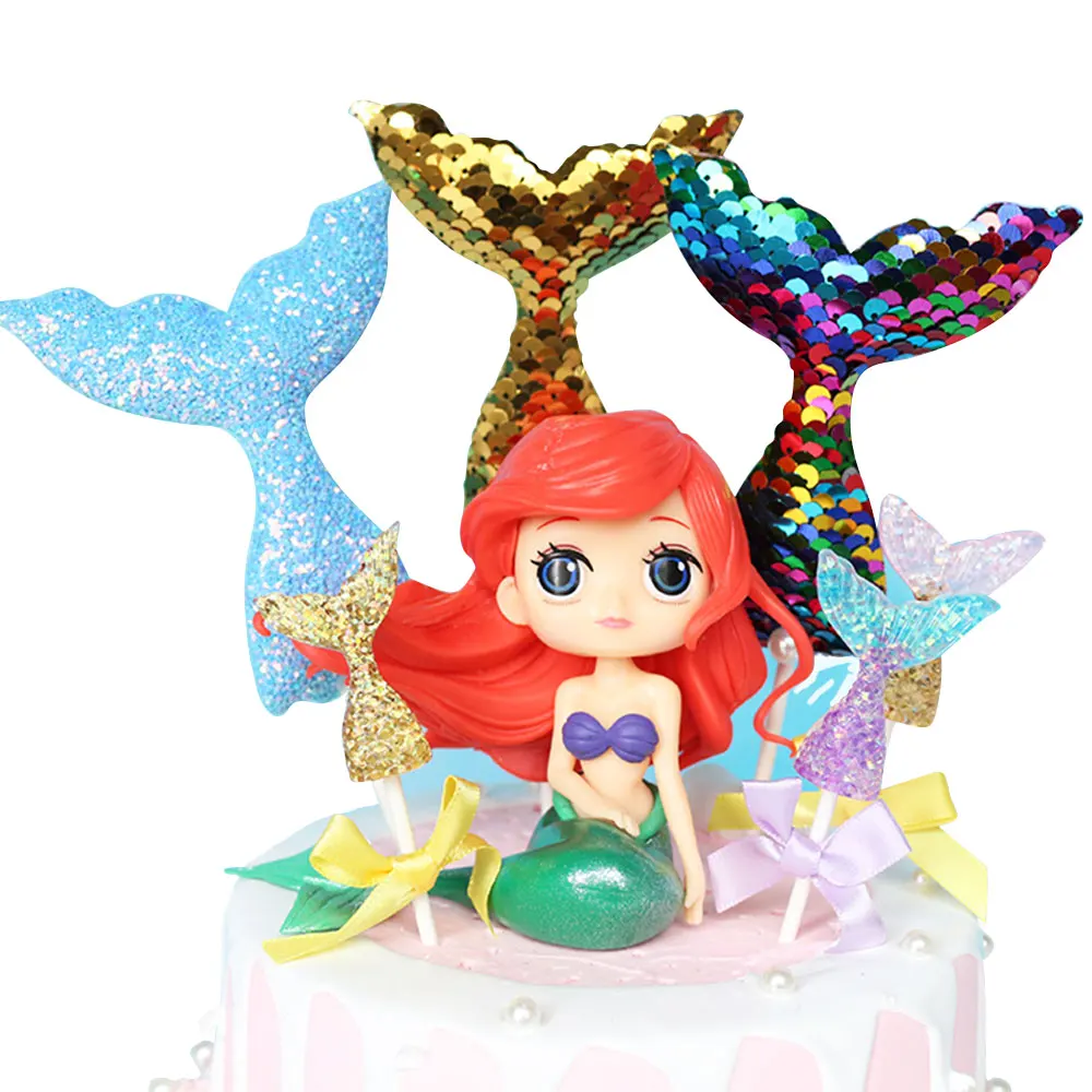

ZLJQ Mermaid Tail Cake Toppers balloon Decoration Novelty Party Supplies For Baby Shower Bride Shower Wedding And Birthday Party
