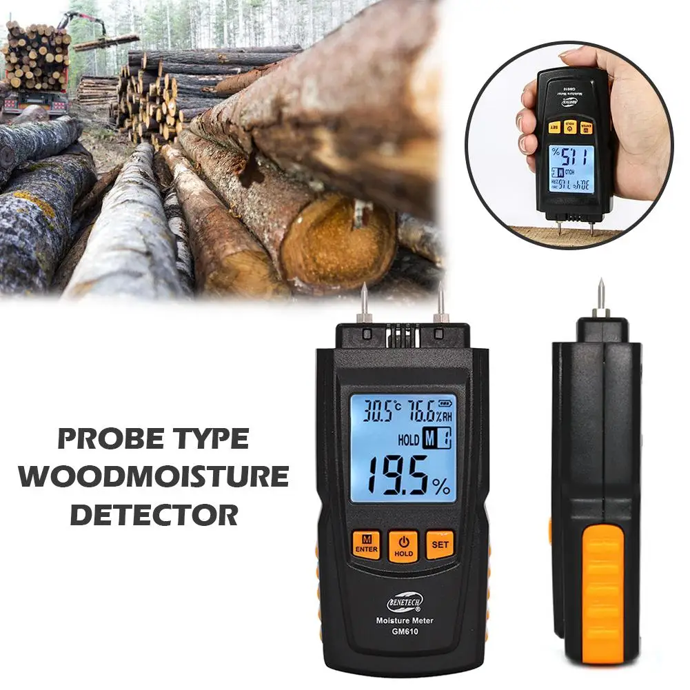 

Digital Moisture Meter High - Precision Probe Pin Type Wooden Moisture Detector Water Leak Tester Content Calibration Instrument