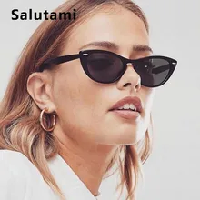 Винтажные женские солнцезащитные очки "кошачий глаз" с леопардовым принтом, маленькая круглая оправа, заклёпки, солнцезащитные очки для мужчин, люксовый бренд, INS, Горячие очки, против лучей