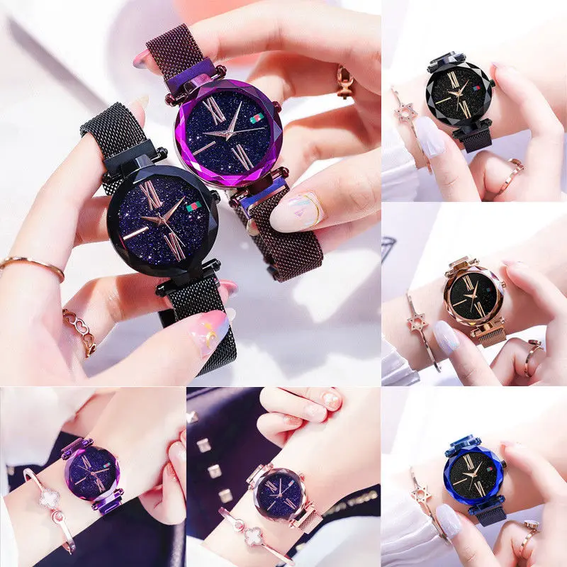 

Luxury Starry Sky Masonry Watch Magnet Strap Buckle Stainless Watch Women Gift