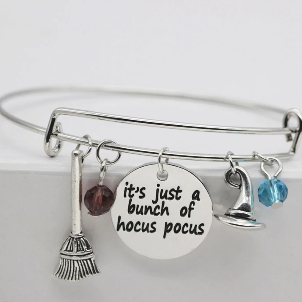 

Yamily It's Just A Bunch of Hocus Pocus Charm pendant Bangle Hocus Pocus Inspired Halloween bracelet