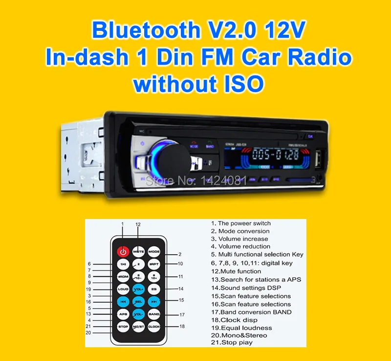 2019New Car Stereo Bluetooth V2.0 12V In-dash 1 Din FM автомобильное радио без ISO Aux вход приемник SD USB MP3 MMC