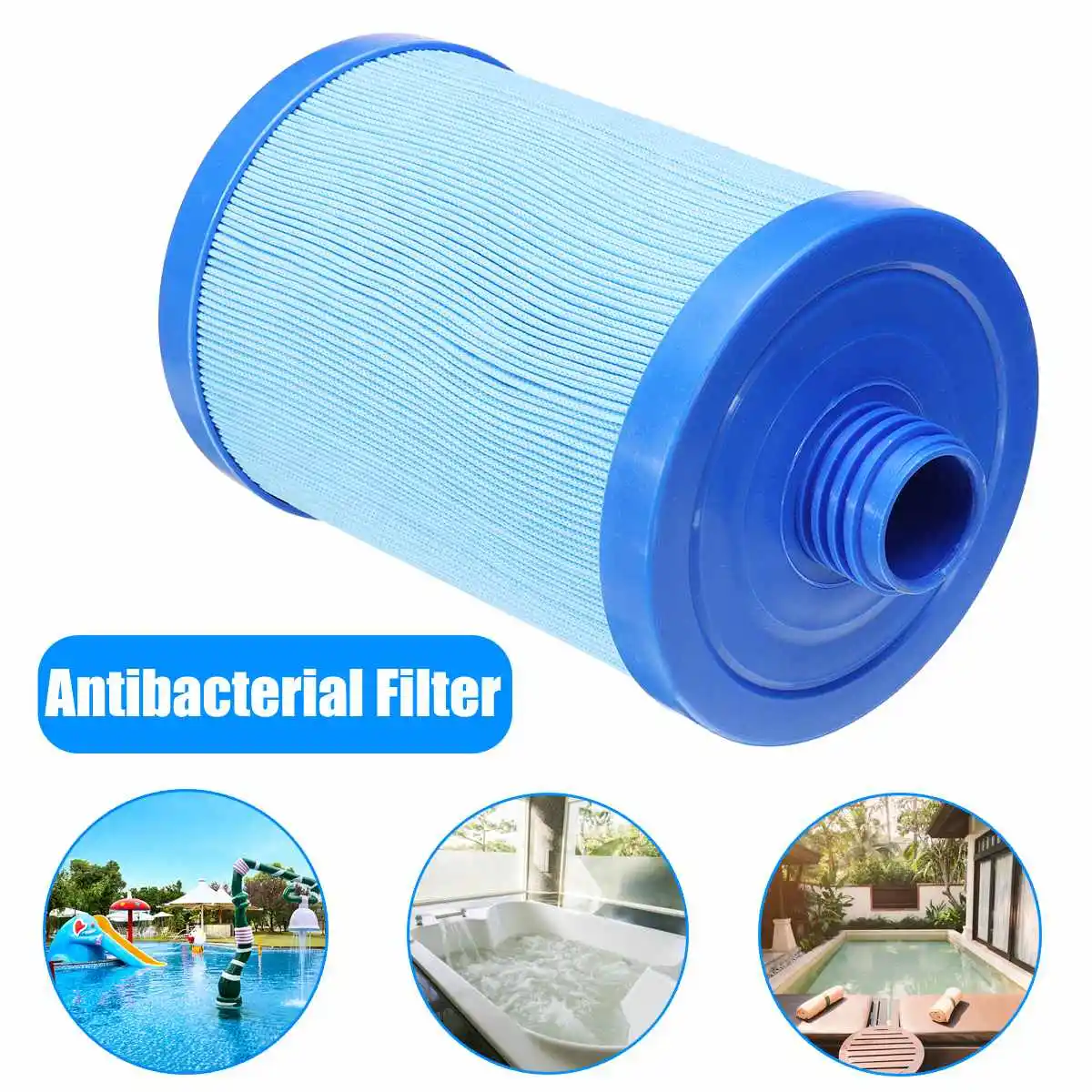 

SGODDE Swimming Pool Spa Filter Cartridge Replacement Antibacterial Filter Water Filter Cleaner Pool Accessories 243x150mm