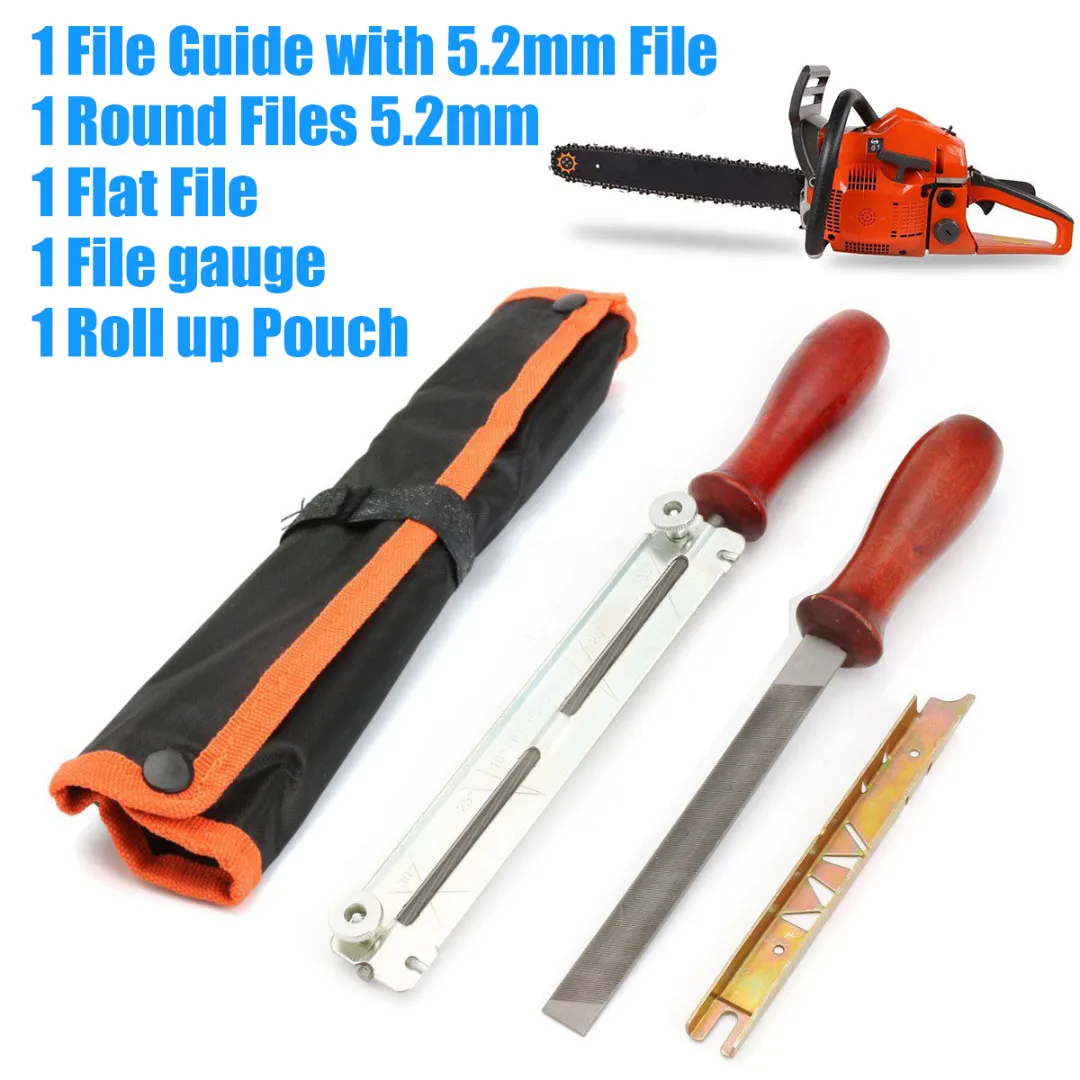 DWZ 5Pcs Chainsaw Sharpening Filing Kit For 5.2mm File Fit Stihl 3/8