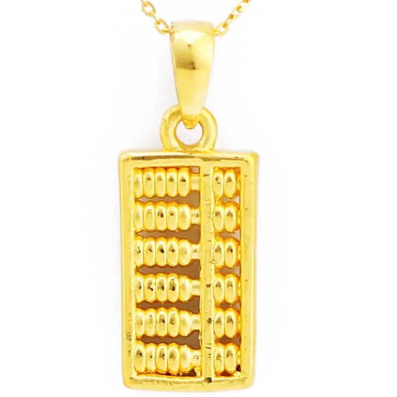 

New 24K Yellow Gold Pendant Lovely Abacus Pendant 23mm H