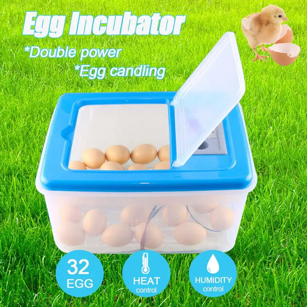 

32 Eggs Electronic Digital Incubator Hatcher Automatic Incubation Chicken Duck And Goose Incubator 12V/220V