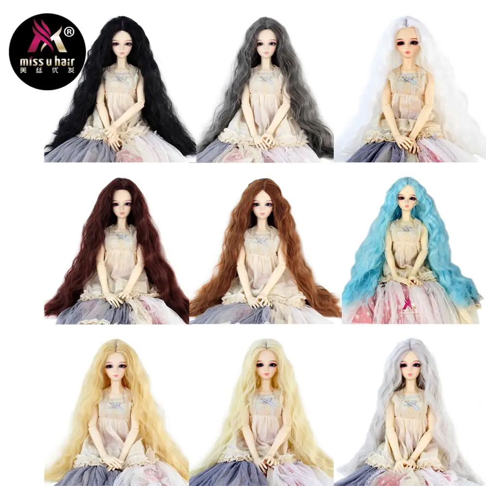 Miss U Hair 1/4 7 8 дюймов и длинный курчавый BJD кукольный парик для волос Средний центр