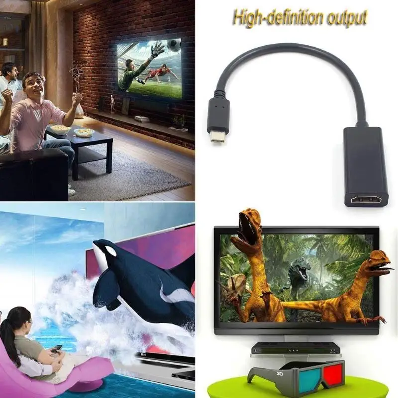 Тип C конвертер USB концентратор для MacBook Pro 3,1 мужчина к HDMI Женский 4 к кабель адаптер конвертер USB-C зарядное устройство конвертер адаптер