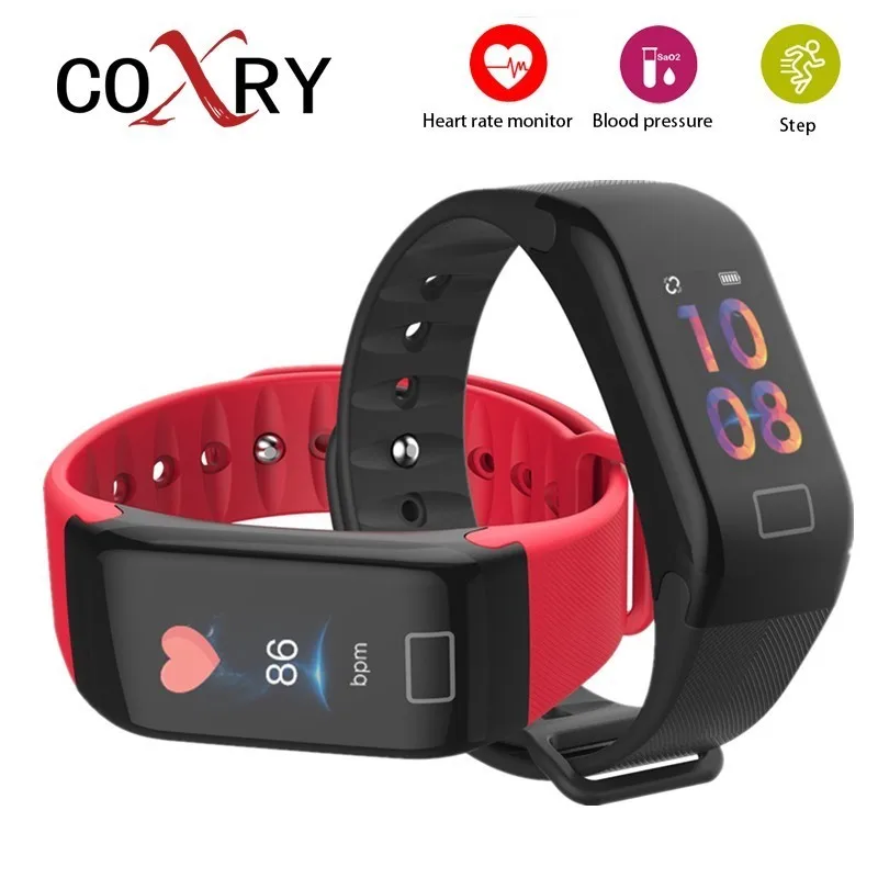 COXRY Fitness Smart Sport Watch Women Android IOS Unisex Men Watch Pedometer Smart Bracelet Blood Pressure Measurement Pedometer COXRY Fitness Smart Sport Watch Women Android IOS Unisex Men Watch Pedometer Smart Bracelet Blood Pressure Measurement Pedometer