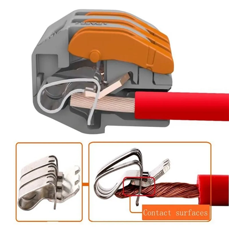 

CLAITE 1X 5X 10X 2 Pin Electrical Household Fast Wire Connector Terminal for Lighting Connection NEW