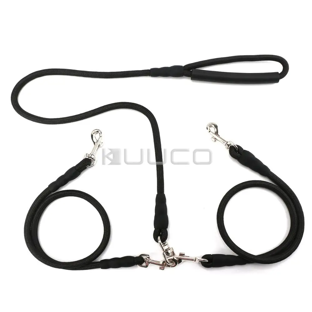 Double Dog Leash Two Dual Dog Lead with Padded Handle, Retractable Pet