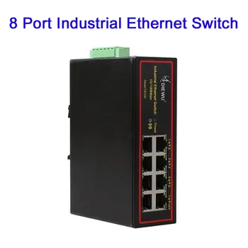 

NEW 8 Ports Network Switch Industrial Ethernet Switch 10/100M Signal Strengthen DIN Rail Type Switch