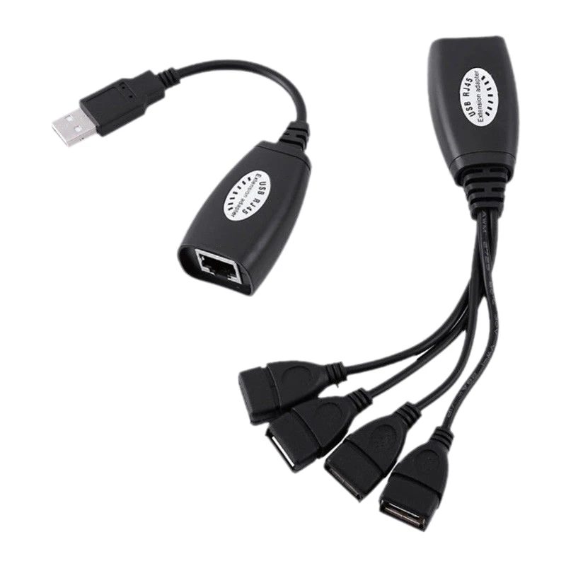 Ethernet RJ45 до 4 USB 2 0 адаптер удлинитель более 150 футов Сетевой удлинитель| |