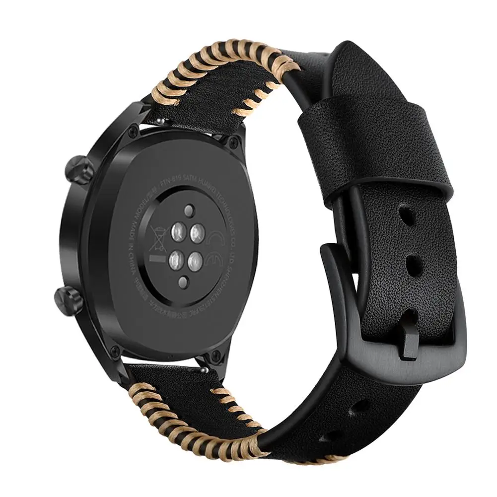 

For Huawei Watch GT Honor Watch Magic 22MM Replacement Watchbands For Women Men Soft Comfortable Leather Watch Strap Black Brown