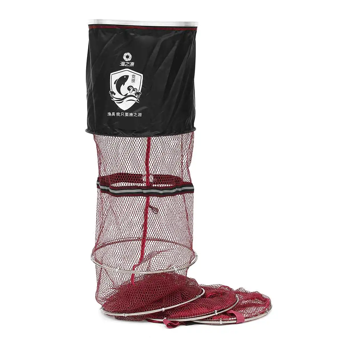 

Foldable Round Fishing Net Portable Collapsible Metal Hoop Mesh Net Carp Shrimp Cage Fishing Tackle Care Creel 1.5/1.8/2/3m