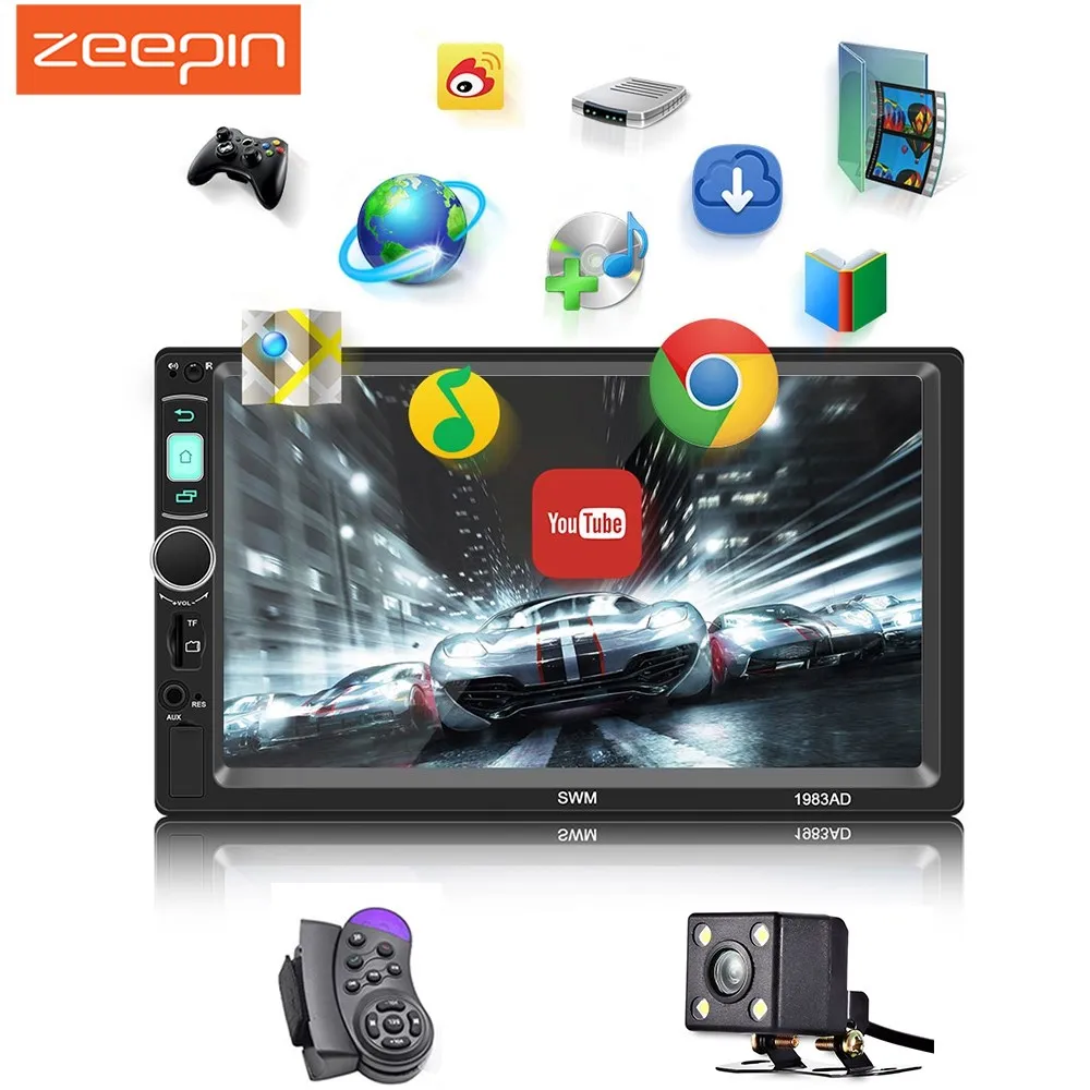 

7inch HD Universal Car MP5 Player Support WiFi Mirror Link Android IOS Bluetooth Stereo Audio FM Radio GPS Navigation AUX USB TF