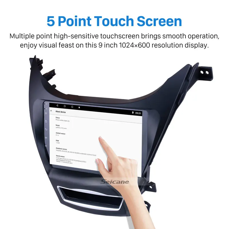 Best Seicane Android 8.1/7.1 9Inch 2 DIN GPS Car Radio 8-Core Wifi Multimedia Player For 2008 Hyundai Elantra Support Bluetooth SWC 2