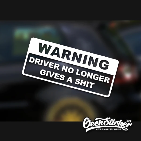 

Warning funny Waterproof Reflective Universal Car the Whole body sticker Vinyl Car Warning Decal Bumper Sticker Black/Silver