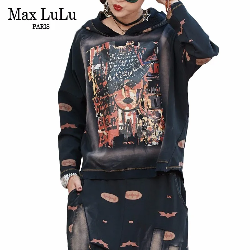 Max LuLu 2019 Beroemde Merk Koreaanse Dames Hooded Tops En Broek Womens Tweedelige Set Gedrukt Trainingspak Vrouwelijke Zweetkostuums outfits Max LuLu 2019 Beroemde Merk Koreaanse Dames Hooded Tops En Broek Womens Tweedelige Set Gedrukt Trainingspak Vrouwelijke Zweetkostuums outfits