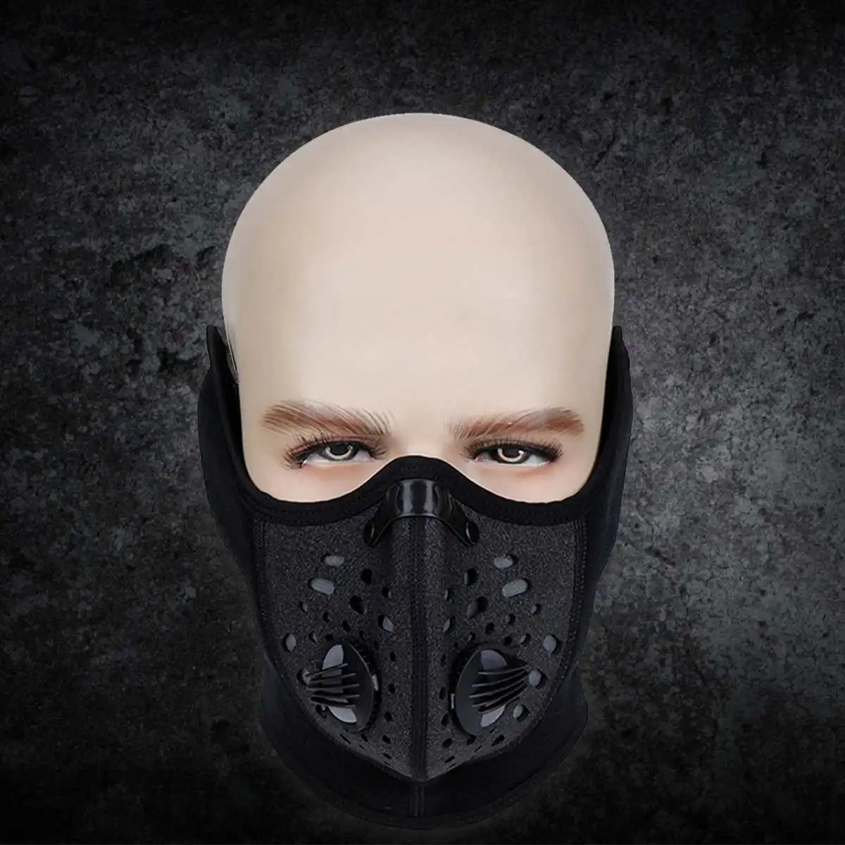 PM2.5 черная маска для тренировки в тренажерном зале, фитнеса, кардио, бега, респиратор, Пыленепроницаемая маска с фильтруемым активированным углем, велосипедная маска на половину лица