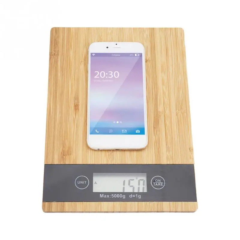 Бамбуковые деревянные весы светодиодный дисплей электрические цифровые