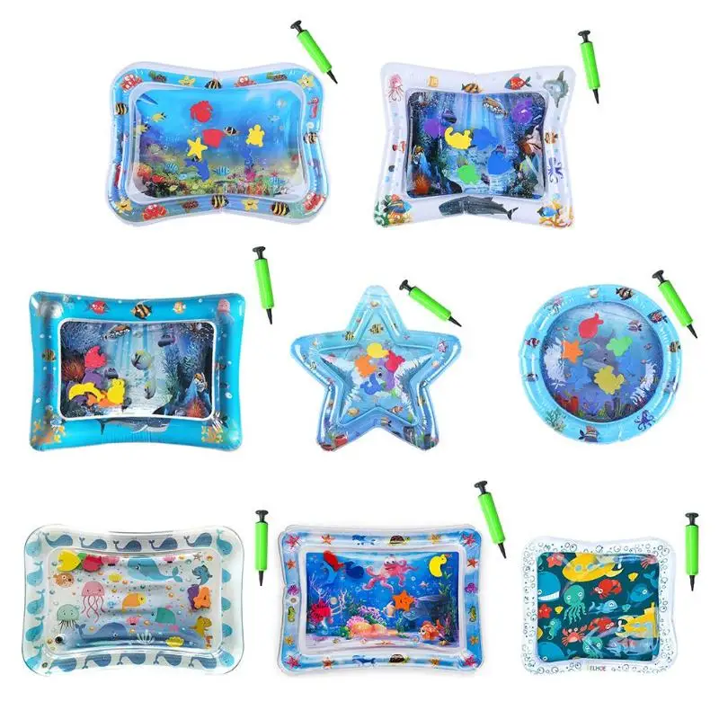 

Summer Kid Water Play Mat Inflatable Ice Cushion Multifunction Playmat Toys Tummy Time Patted Pad Fun Activity Water Cushion Kid