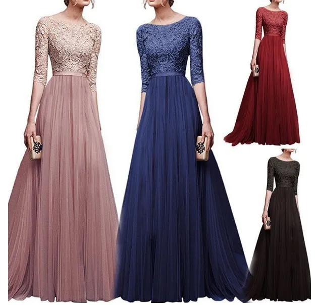 

Fall And Winter New Pattern Evening Dress With Chiffon Evening Dress Half Sheelves Lace Up Ruched The Bride Of Mother Dress