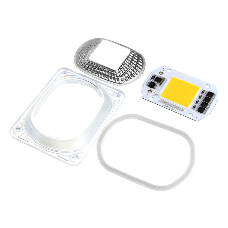 

CLAITE 3pcs High Power 50W Warm White LED COB Light Chip with Lens for DIY Flood Spotlight AC220V Sources for Flood Light