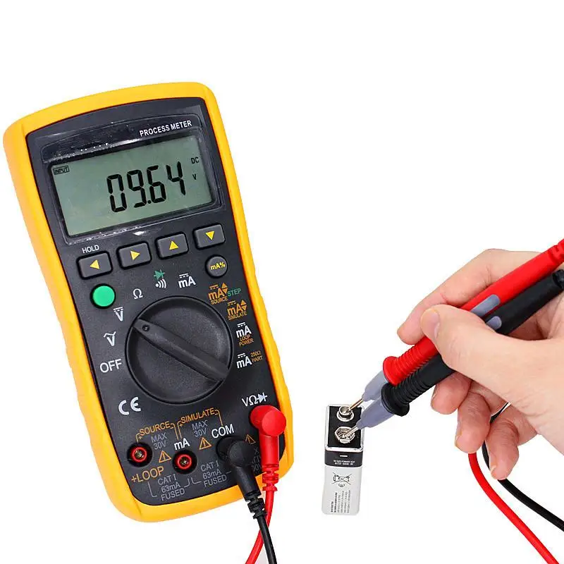 

2 In 1 Orange VC77 Digital Multimeter 4-20MA Signal Output Multimeter Process Signal Source Loop Detection Function