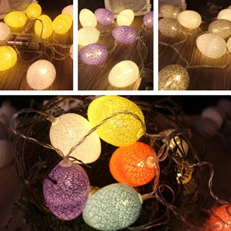 

Battery Powered Cotton Ball Light Kids Bedroom Accessories Window Decorative 10 /20 LED Lights Easter Eggs Fairy String Lamps