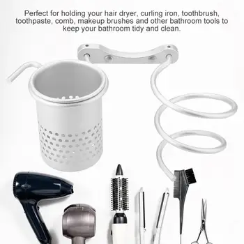 

Space Aluminum Spiral-shaped Hairdryer Support Wall-mounted Hair Dryer Rack