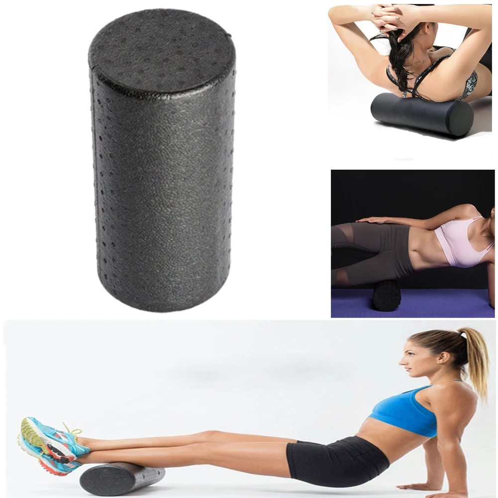 

1pc High-Density Round Foam Roller Firm Muscle Rollers For Muscle Therapy And Balance Exercises (Black)